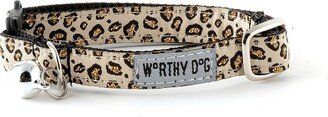 The Worthy Dog Cheetah Breakaway Adjustable Cat Collar - Tan - One Size