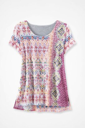 Women's Summer Days Burnout T-Shirt - Pink Multi - PS - Petite Size