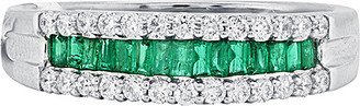 Fine Jewelry 18K 0.64 Ct. Tw. Diamond & Emerald Ring