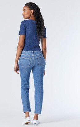 Soho Girlfriend Jeans In Mid Distressed Recycled Blue