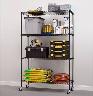 No 4 Tier Wire Shelf Unit with Levelers