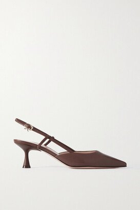 Ascent 55 Leather Slingback Pumps - Brown