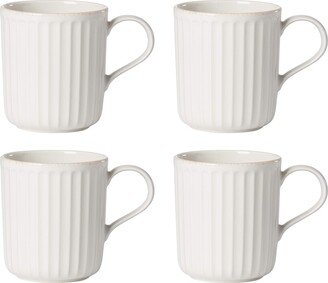 French Perle Scallop 4-Piece Mug Set, 4 Count (Pack of 1)