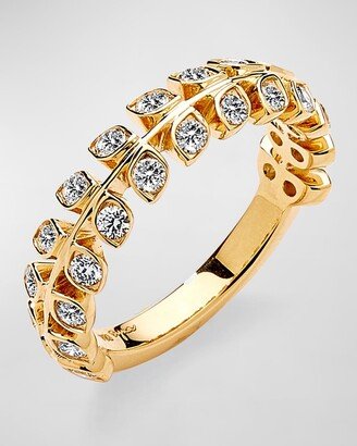 Syna 18k Yellow Gold Diamond Leaf Ring