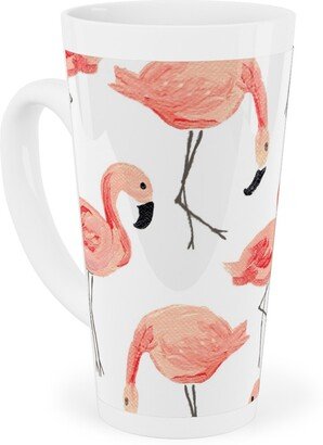 Mugs: Flamingo Party - Pink Tall Latte Mug, 17Oz, Pink