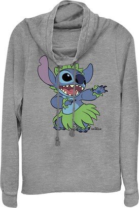 Disney Lilo & Stitch Big Hula Women's Cowl Neck Long Sleeve Knit Top