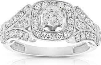 Vir Jewels 1 cttw Diamond Halo Wedding Engagement Ring 14K White Gold Cushion Shape Bridal