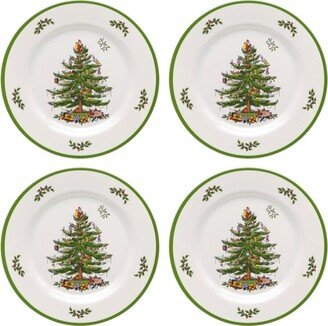 Christmas Tree Melamine Dinner Plates, Set of 4 - 11 Inch