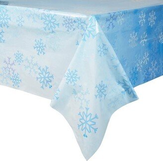 Blue Panda 3 Pack Snowflake Tablecloth for Holiday Christmas Party, Blue (54 x 108 in)