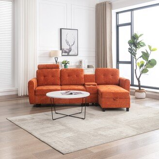 IGEMAN L-Shape Sectional Sofas, Reversible Sleeper Sofas with Storage Chaise