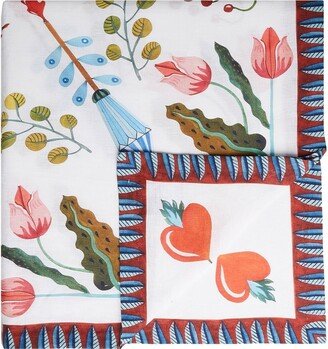 Turning Tulips linen tablecloth