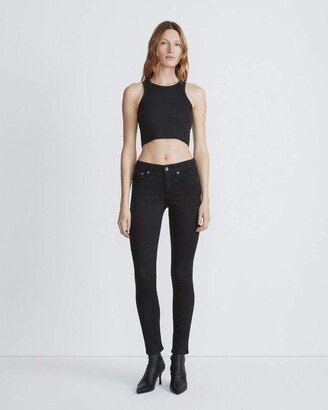 Cate Ankle Skinny- Black Mid-Rise Stretch Jean