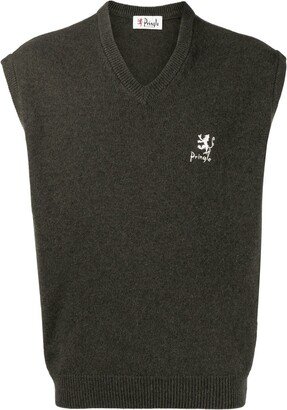 Lion-Logo sleeveless knitted jumper