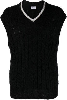 Cable Knit Mohair Blend Vest