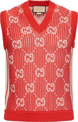 GG logo cotton knit vest