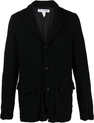 Single-Breasted Wool-Blend Blazer-AS