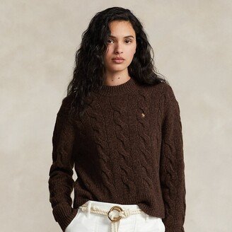 Cable Wool-Cashmere Mockneck Sweater