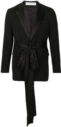 Tie-Waist Single-Breasted Blazer