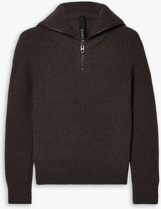 Felix ribbed cashmere half-zip sweater