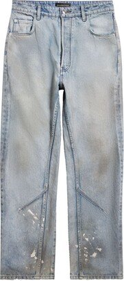 Distressed Straight-Leg Jeans-BA