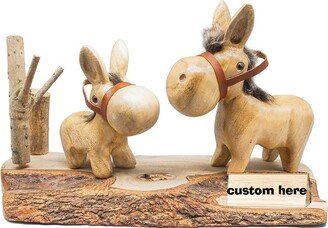 Custom Wooden Donkey Gift For Children, Birthday Favors For Kids, Country House