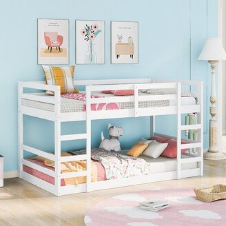 Calnod Contemporary Style Twin Over Twin Bunk Bed with Ladder