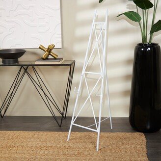 Studio 350 White Metal Tall Adjustable Minimalist Display Stand Easel with Chain Support