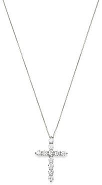 Diamond Cross Pendant Necklace in 14K White Gold, 2.0 ct. t.w. - 100% Exclusive