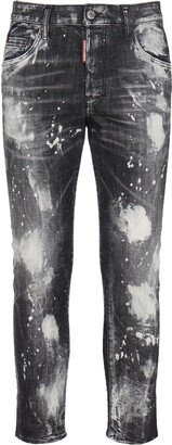 Bleach-Effect Low-Rise Skinny Jeans