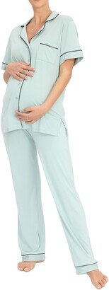 Short Sleeve Maternity Pajamas-AA