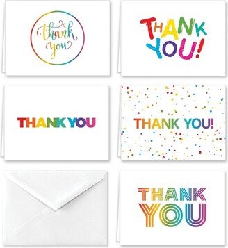 Paper Frenzy Rainbow Thank You Note Cards and Envelopes - 25 pack