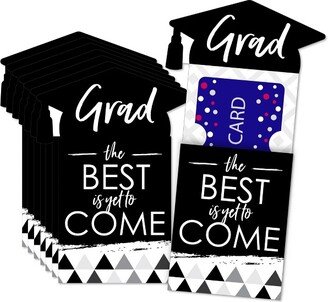 Big Dot of Happiness Black and White Grad - Best is Yet to Come - Graduation Party Money and Gift Card Sleeves - Nifty Gifty Card Holders - Set of 8