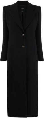 Single-Breasted Long Wool Coat