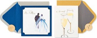 2ct Cards Painterly Couple and Champagne Glass - PAPYRUS