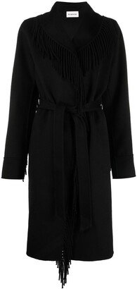 Fringe-Detailed Wool Coat