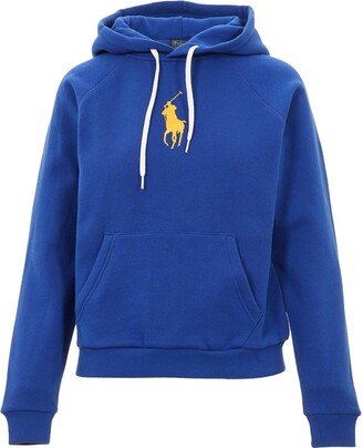 Pony Embroidered Drawstring Hoodie-AB