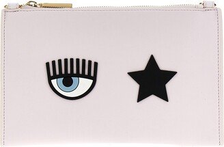 Eye Star Logo Patch Clutch Bag