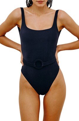 Tisa Zuri Belted Solid One-Piece Swimsuit