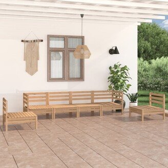 6 Piece Patio Lounge Set Solid Pinewood - 25 x 25 x 24.6