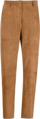 High-Waist Suede Trousers