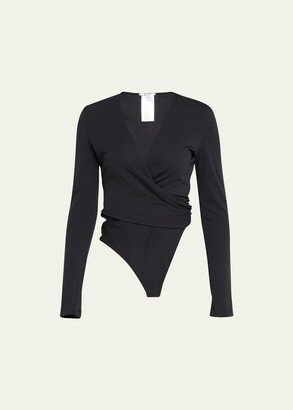 Long-Sleeve Wrap Bodysuit