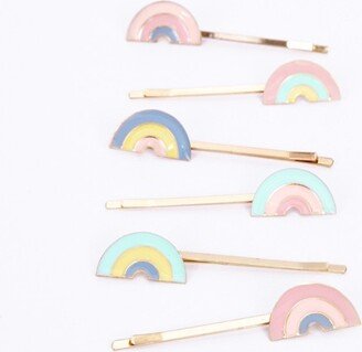 Enamel Rainbow Hair Slides (Pack of 6)