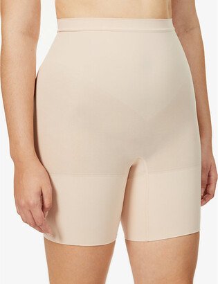 Womens Soft Nude Power Shorts High-rise Stretch-jersey Shorts