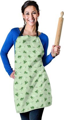 Frog Pattern Apron - Printed Print Custom With Name/Monogram Perfect Gift For Lover
