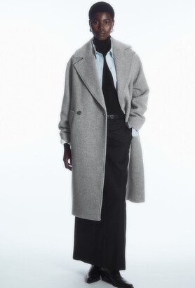 Oversized Double-Breasted Wool Coat-AA