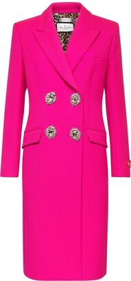 Crystal-Embellished Wool Coat