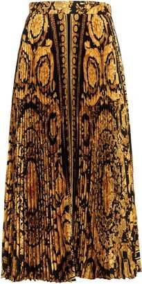 Baroque Pattern Pleated Skirt