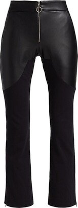 Body Lines Vegan Leather Trousers