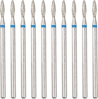 Unique Bargains Emery Nail Drill Bit Set for Acrylic Nails 3/32 Inch Nail Art Tools 44mm Length Blue 10 Pcs