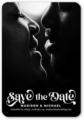 Save The Date Cards: Retro Type Save The Date, White, Magnet, Matte